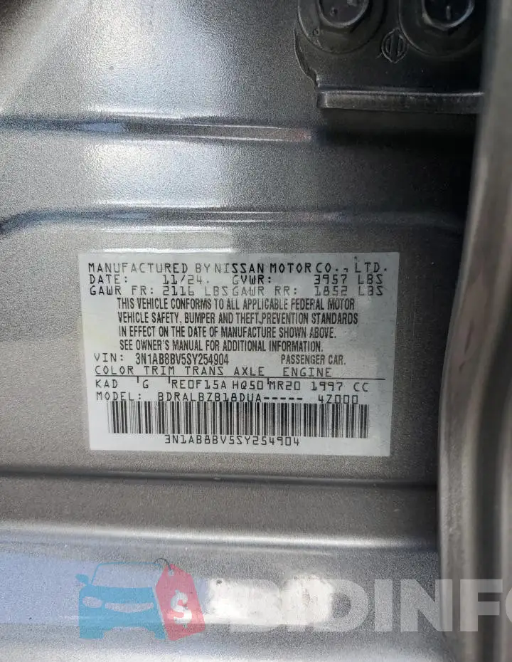 3N1AB8BV5SY254904 Photo# 12