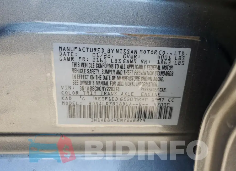 3N1AB8CV0NY228374 Photo# 12