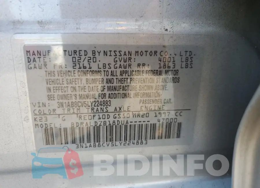 3N1AB8CV5LY224883 Photo# 12