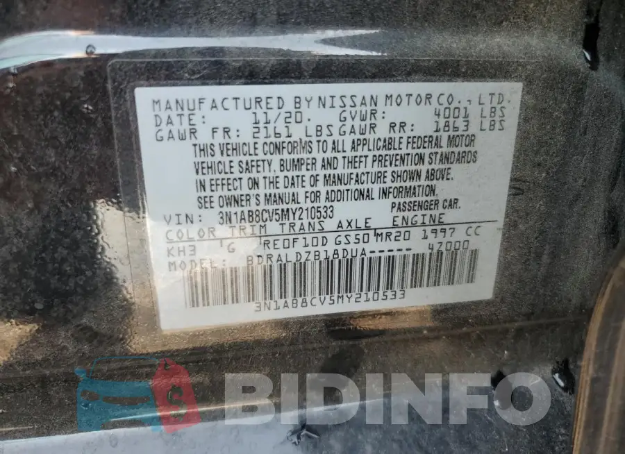 3N1AB8CV5MY210533 Photo# 13