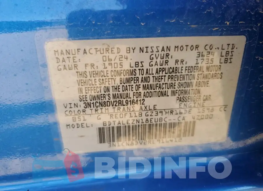 3N1CN8DV2RL916412 Photo# 12