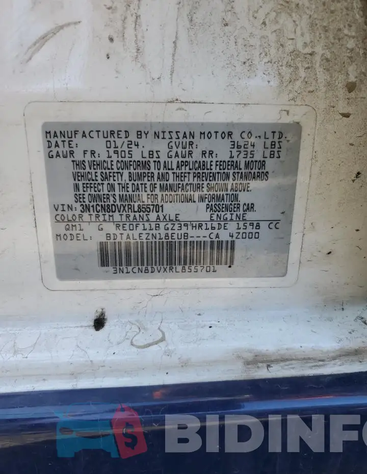 3N1CN8DVXRL855701 Photo# 12
