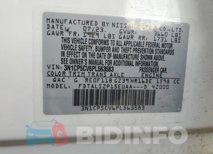 3N1CP5CV6PL563583 Photo# 14