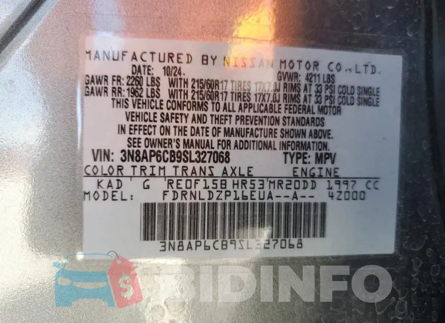 3N8AP6CB9SL327068 Photo# 13