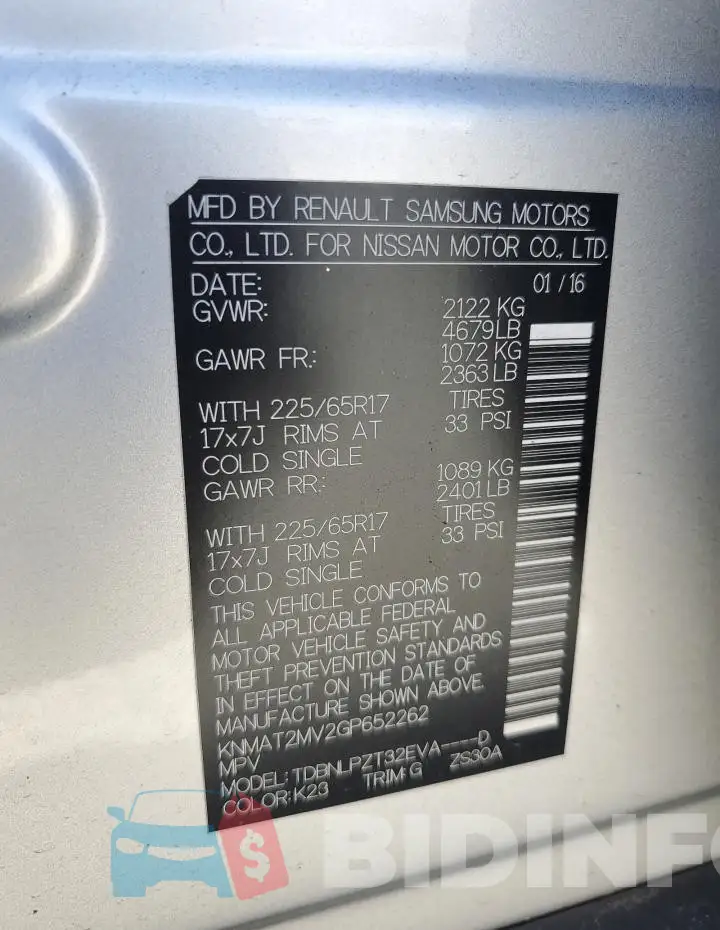 KNMAT2MV2GP652262 Photo# 12