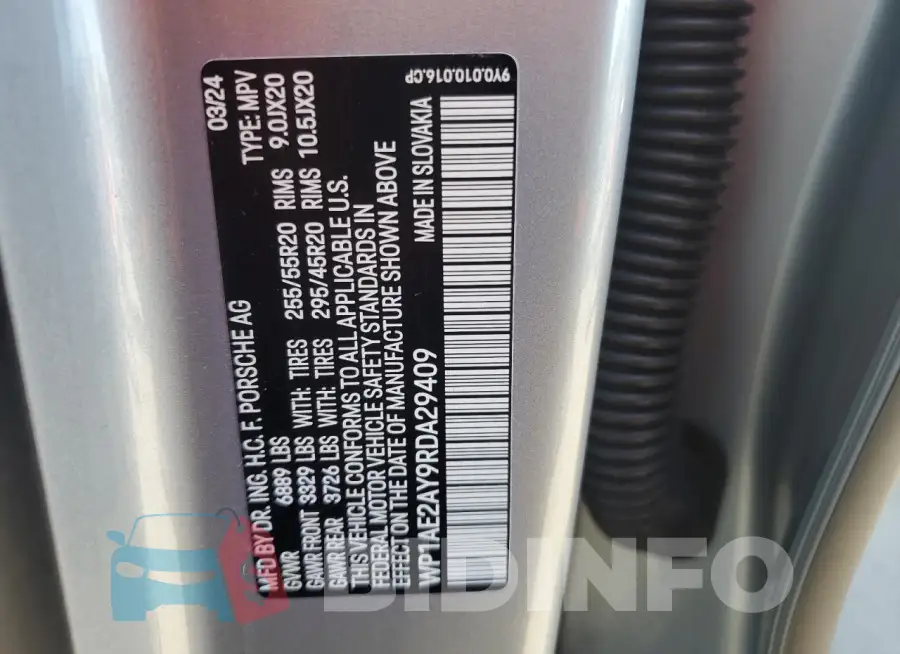 WP1AE2AY9RDA29409 Photo# 13