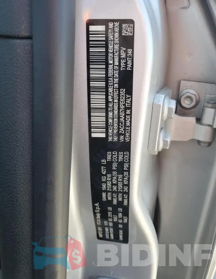ZACCJAAB7HPE62352 Photo# 14