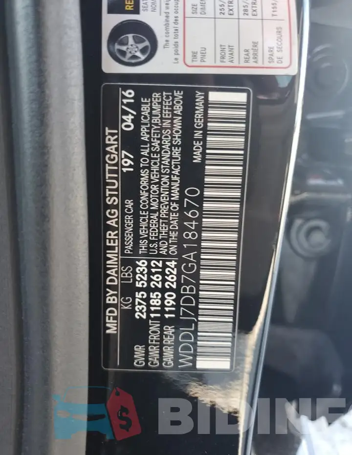 WDDLJ7DB7GA184670 Photo# 12