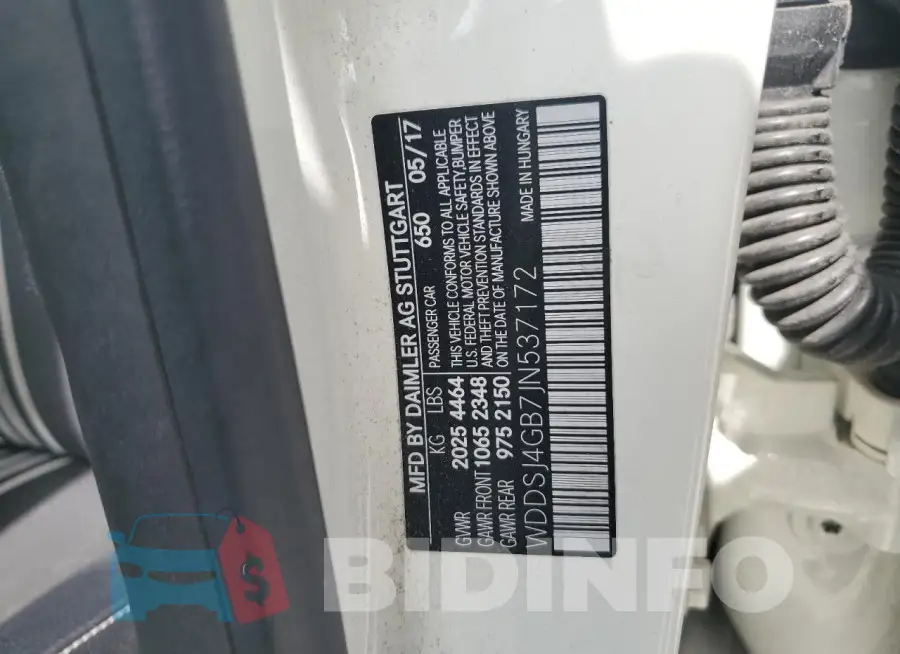 WDDSJ4GB7JN537172 Photo# 12