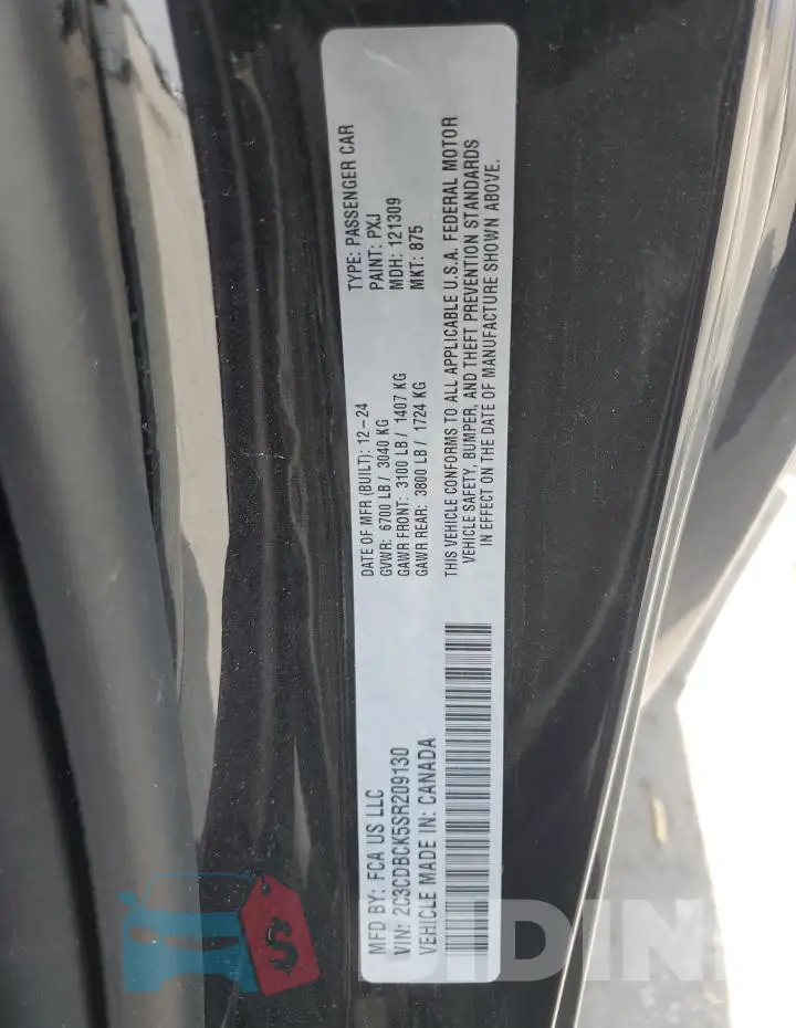 2C3CDBCK5SR209130 Photo# 12
