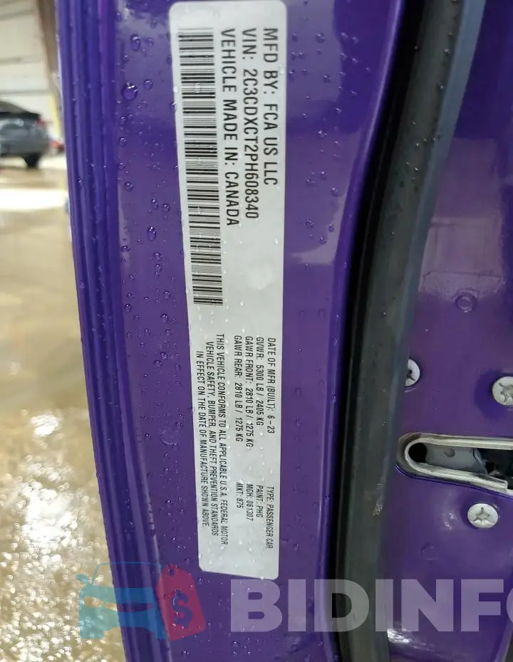 2C3CDXCT2PH608340 Photo# 13