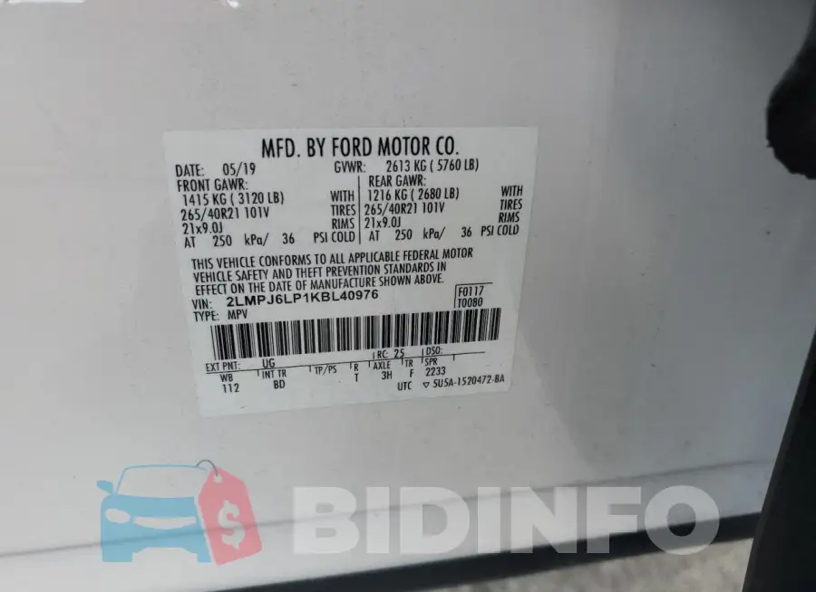 2LMPJ6LP1KBL40976 Photo# 14