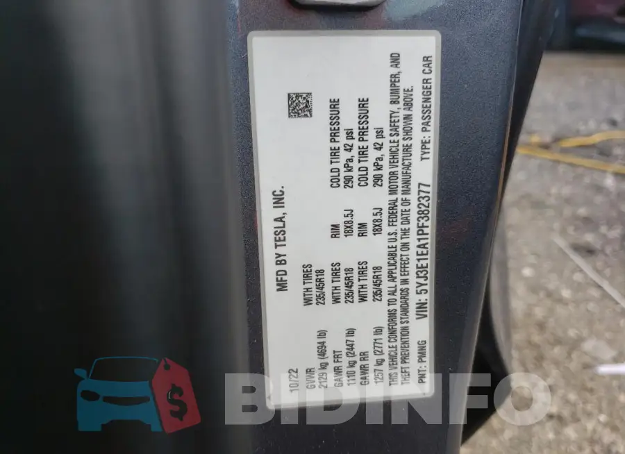 5YJ3E1EA1PF382377 Photo# 12