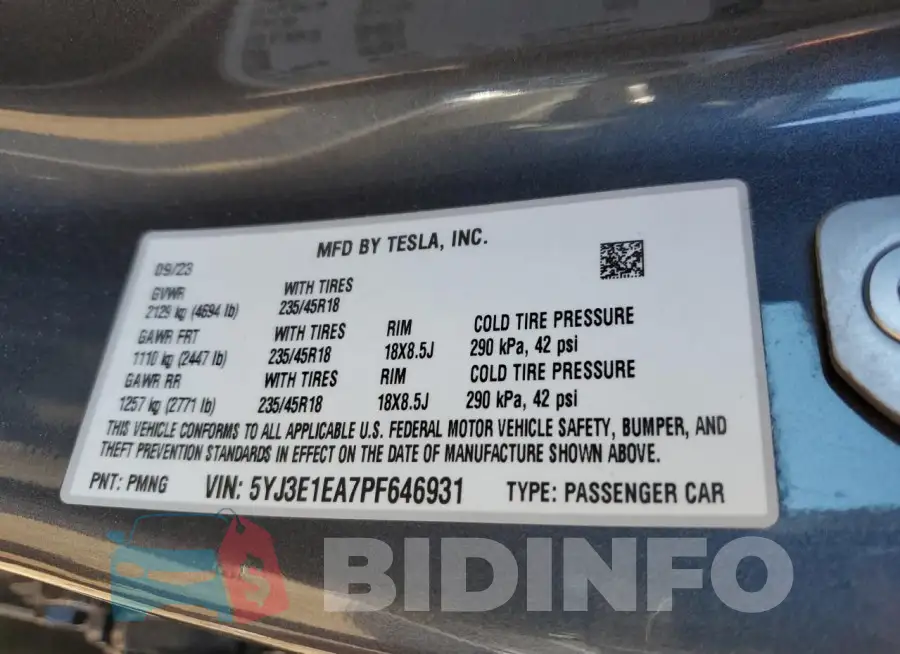 5YJ3E1EA7PF646931 Photo# 12