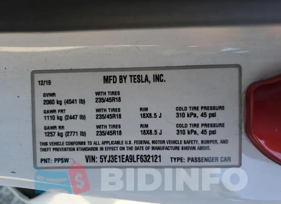 5YJ3E1EA9LF632121 Photo# 13