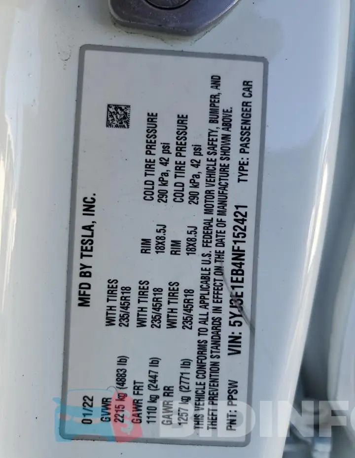 5YJ3E1EB4NF152421 Photo# 12