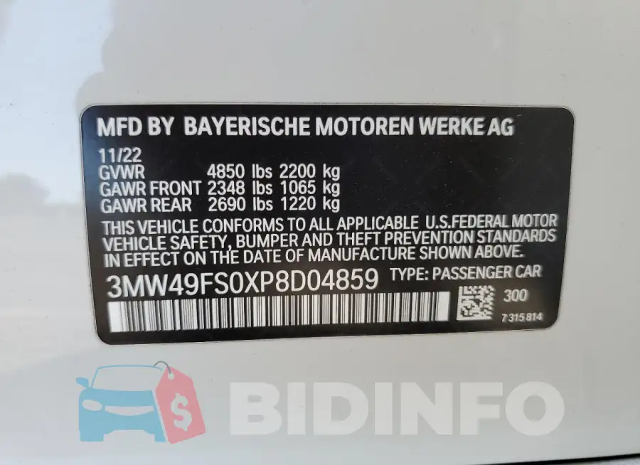 3MW49FS0XP8D04859 Photo# 12