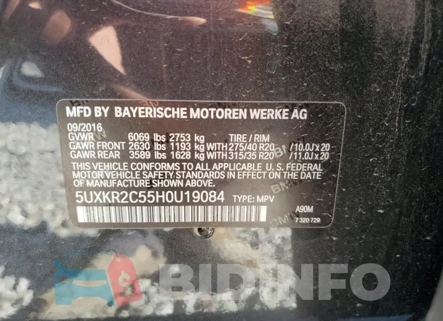5UXKR2C55H0U19084 Photo# 13