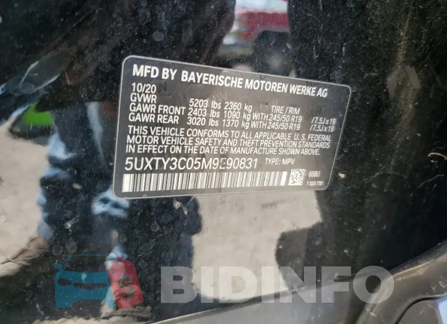 5UXTY3C05M9E90831 Photo# 13