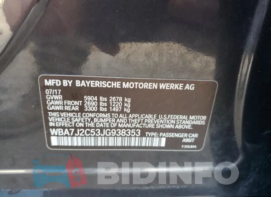 WBA7J2C53JG938353 Photo# 12