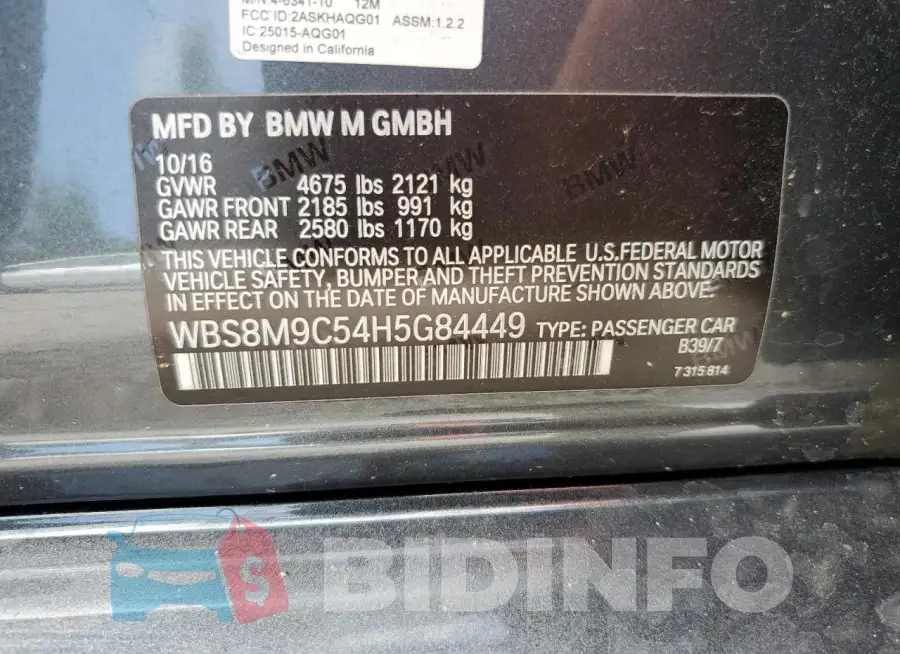WBS8M9C54H5G84449 Photo# 12
