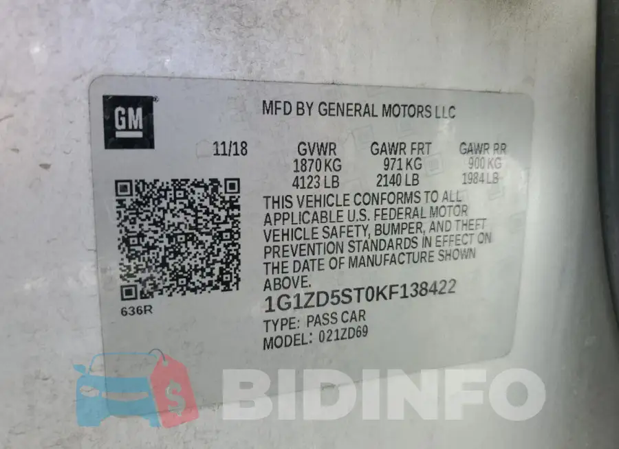 1G1ZD5ST0KF138422 Photo# 13