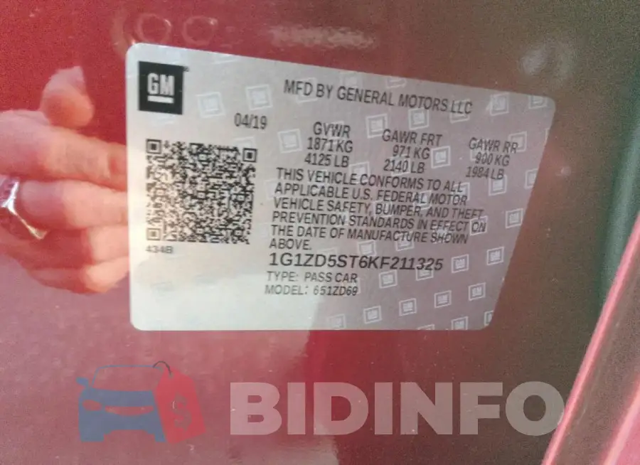 1G1ZD5ST6KF211325 Photo# 12