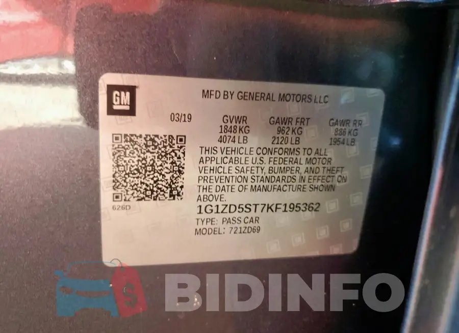 1G1ZD5ST7KF195362 Photo# 12