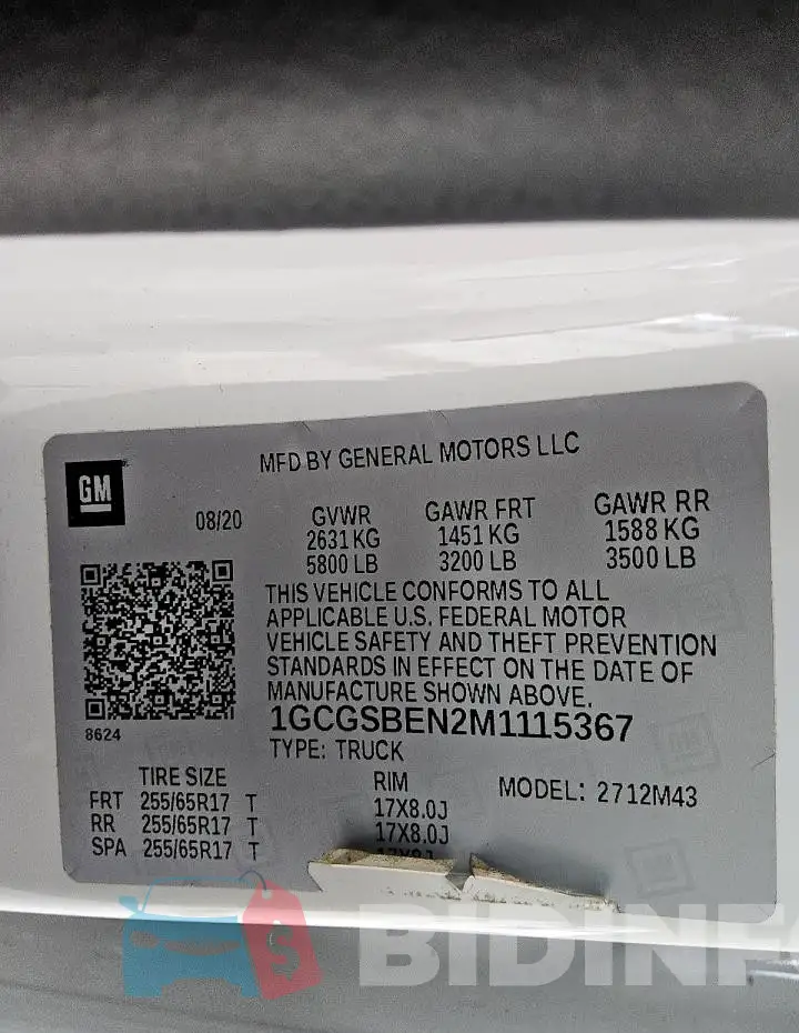 1GCGSBEN2M1115367 Photo# 12