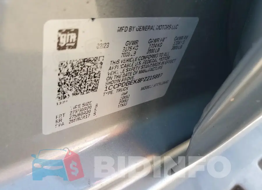 1GCPDBEK8PZ215897 Photo# 13