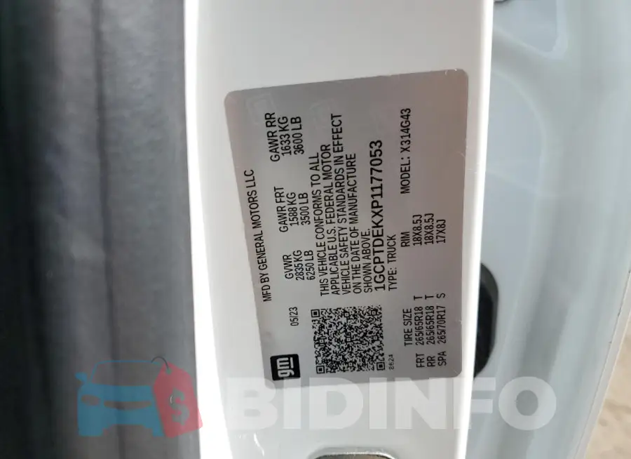 1GCPTDEKXP1177053 Photo# 12