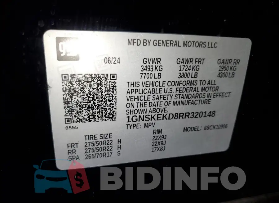 1GNSKEKD8RR320148 Photo# 13