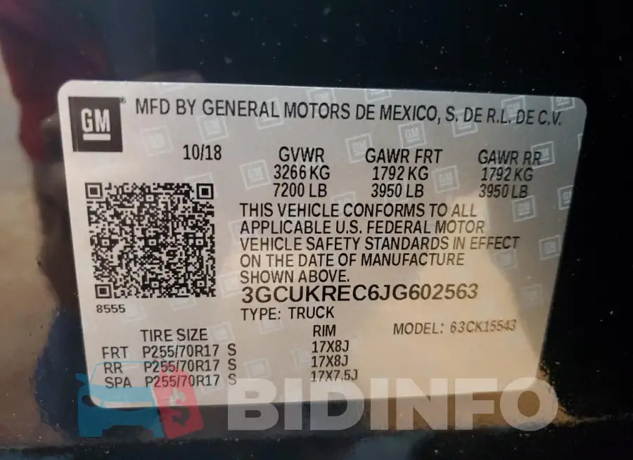 3GCUKREC6JG602563 Photo# 12
