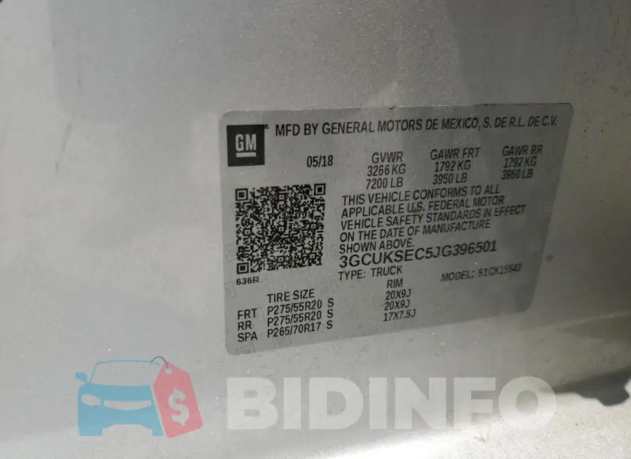 3GCUKSEC5JG396501 Photo# 12