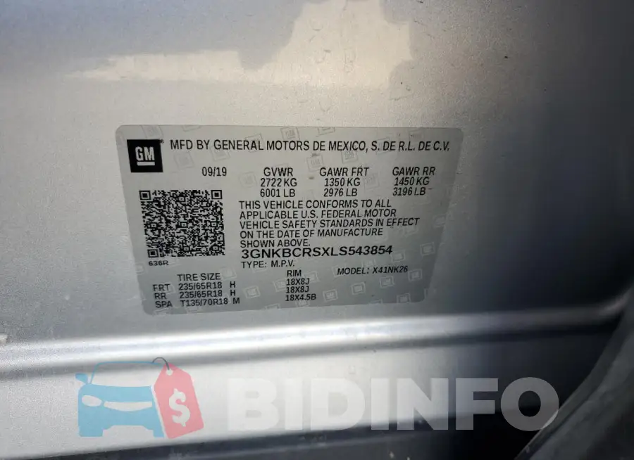 3GNKBCRSXLS543854 Photo# 13