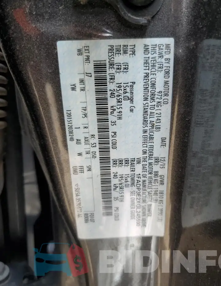 1FADP3E2XGL245590 Photo# 12