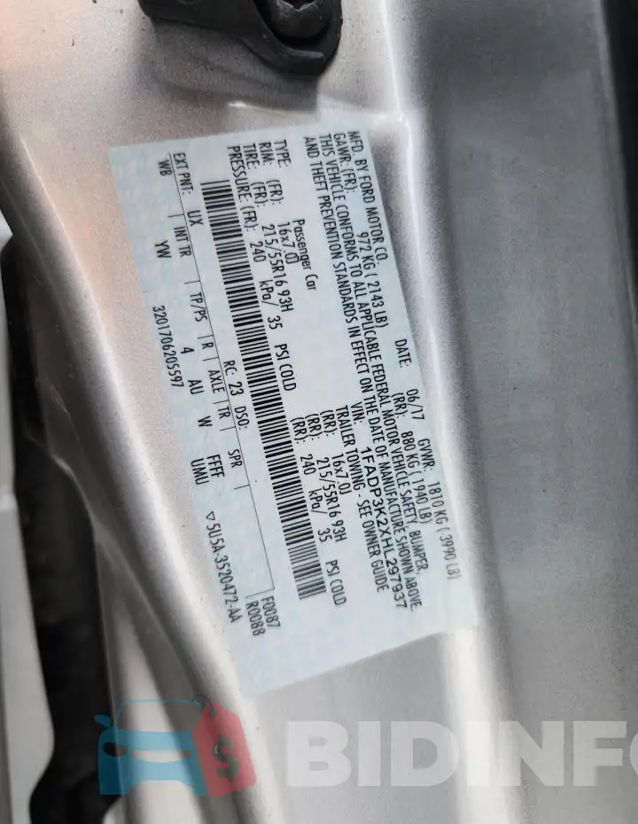 1FADP3K2XHL297937 Photo# 13