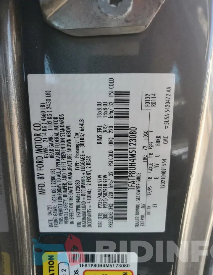 1FATP8UH4M5123080 Photo# 12