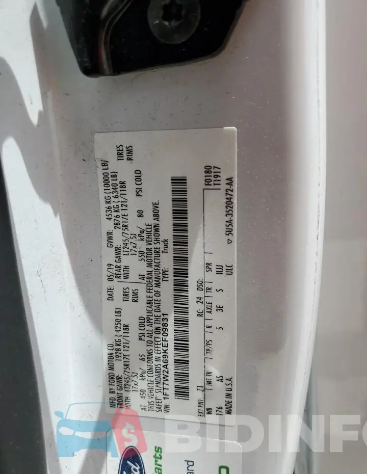 1FT7W2A69KEF09831 Photo# 12