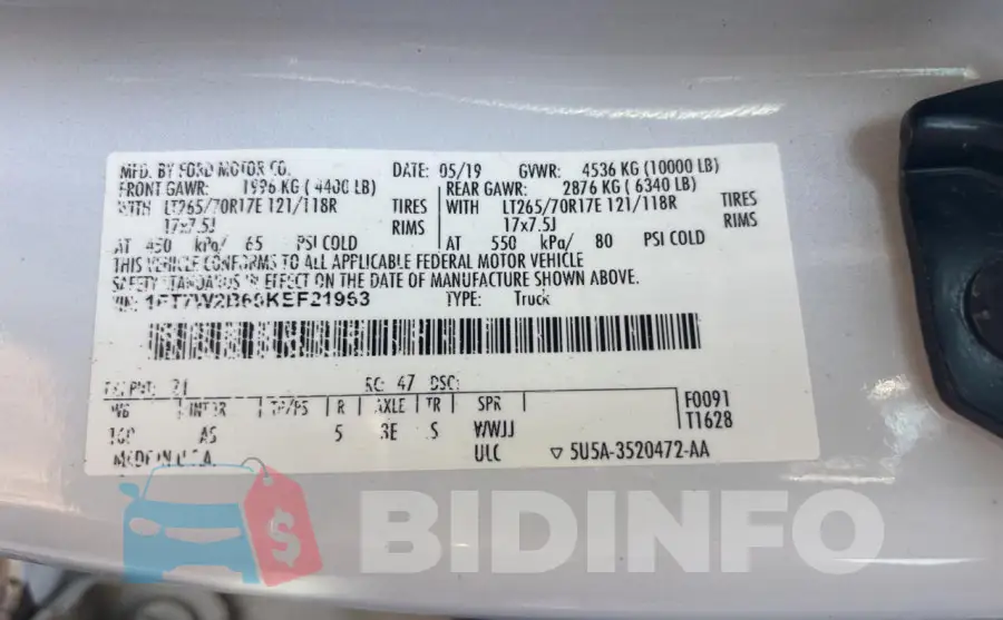 1FT7W2B60KEF21963 Photo# 10
