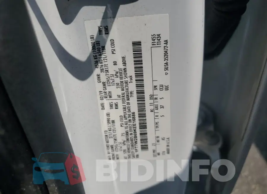 1FT7W2B69KEE16886 Photo# 12