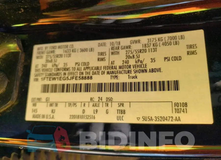 1FTEW1EG5JFE58888 Photo# 12