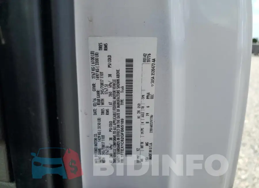1FTEX1C82GFB65189 Photo# 12