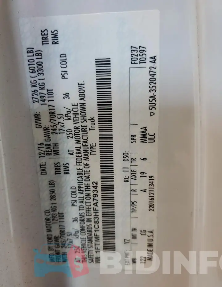 1FTMF1C83HFA79342 Photo# 12