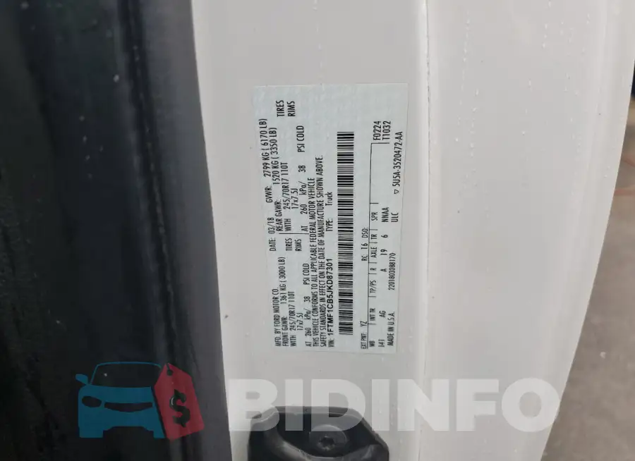 1FTMF1CB5JKD87301 Photo# 12