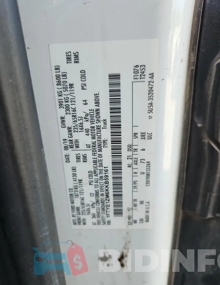 1FTYE1ZM6KKB59161 Photo# 12