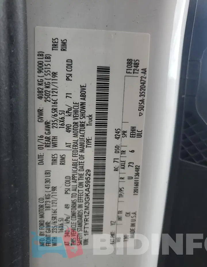 1FTYR1ZM3GKA59529 Photo# 13