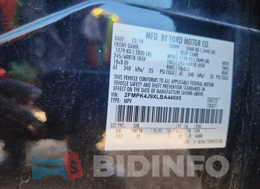 2FMPK4J9XLBA44695 Photo# 13