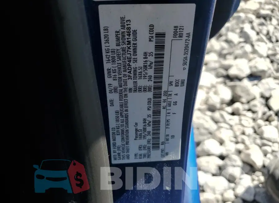 3FADP4EJ7KM146813 Photo# 13