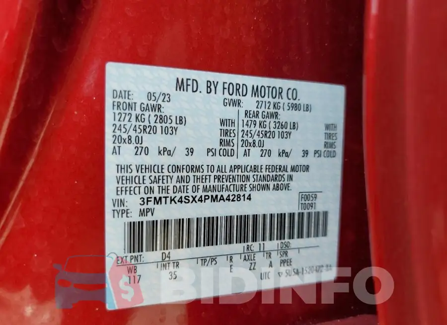 3FMTK4SX4PMA42814 Photo# 12